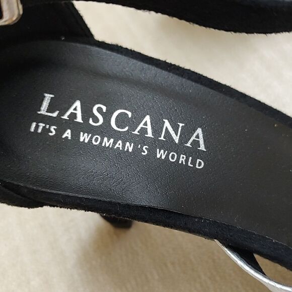 Lascana Black and Silver Strappy Heel Sandals Special Occasion Shoes - Picture 2 of 9